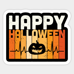 Happy Halloween Pumpkin Heartbeat Funny Halloween gift Sticker